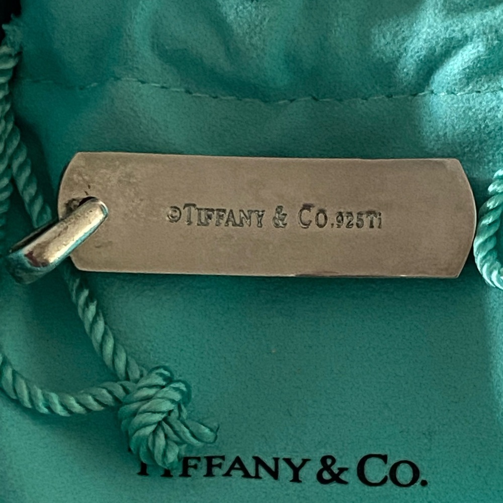 Tiffany & Co. Silver 925 and Titanium Pendant with Pouch & Box - Picture 3 of 6
